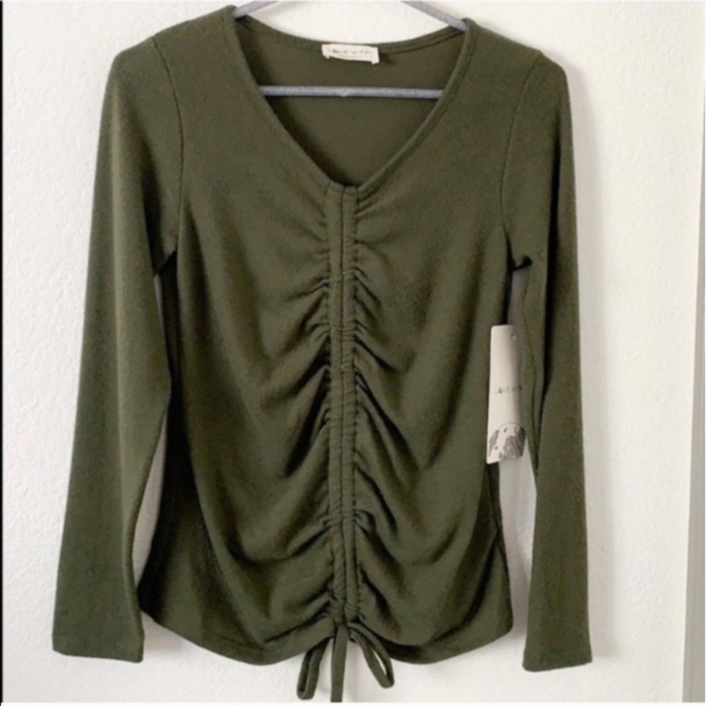 Love Wins Front Drawstring Hem Waist Top